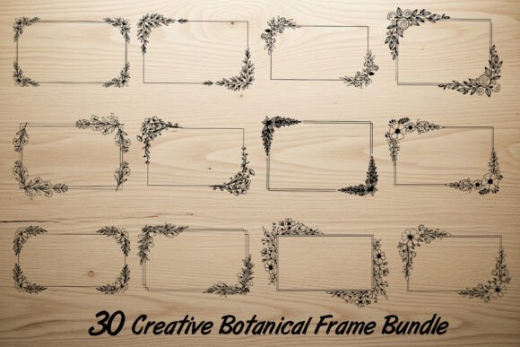 30 Creative Botanical Frame Bundle: Graphics for Crafts & Branding