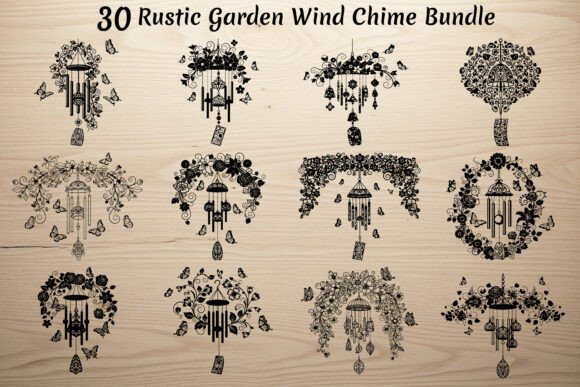 30 Rustic Garden Wind Chime Bundle