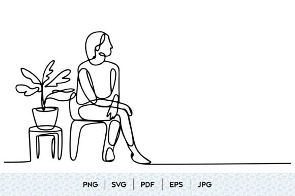 Abstract Woman Line Art SVG: Graphics & Illustrations for Publishers