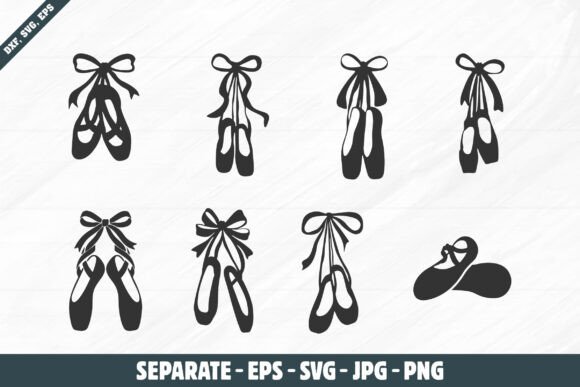 Ballet Shoes with Ribbon Laces SVG: Graphics for Crafts & Creative Brands