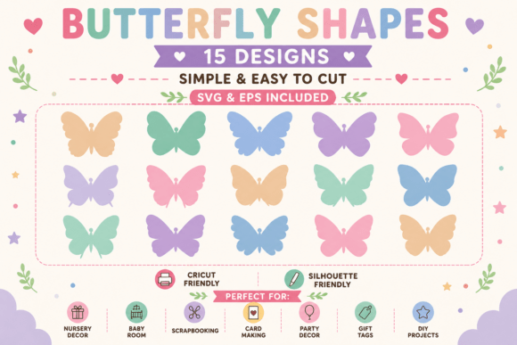 Butterfly Shapes SVG Bundle: Graphics for Canvas Amp Branding