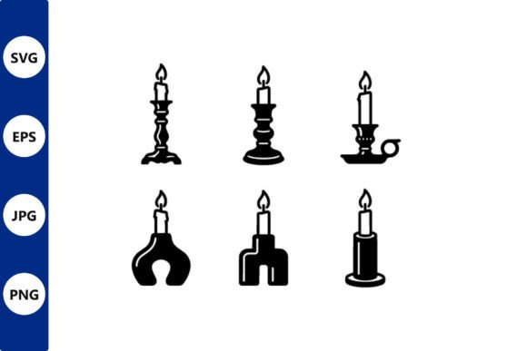 Candle Icons Line Art: Editorial Graphics & Illustrations