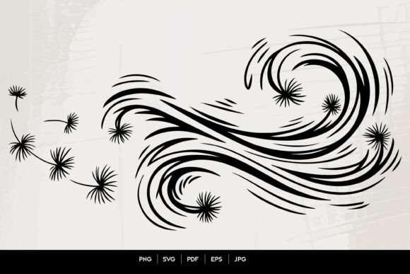 Dandelion Wind Swirl Art