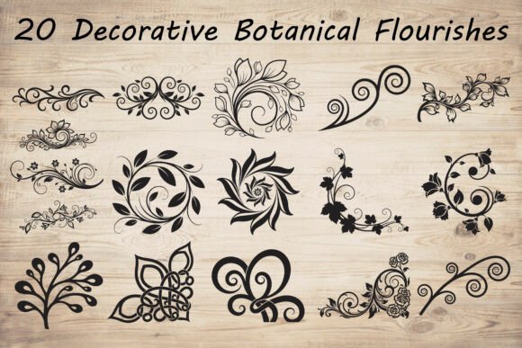 Decorative Botanical Flourishes SVG Bundle: Graphics for Crafts & Content