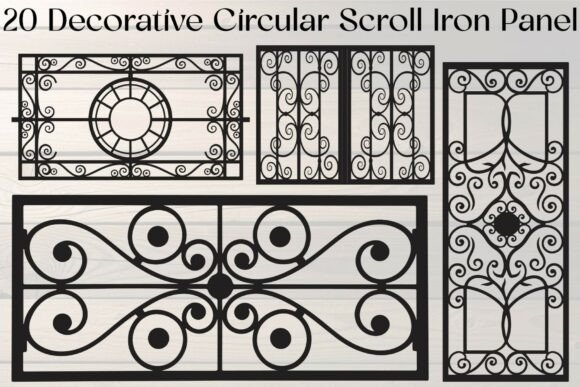 Decorative Circular Scroll Iron Panel Graphics for Crafts