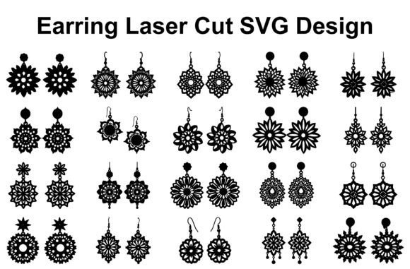 Decorative Earrings SVG Set: Graphics for Crafts
