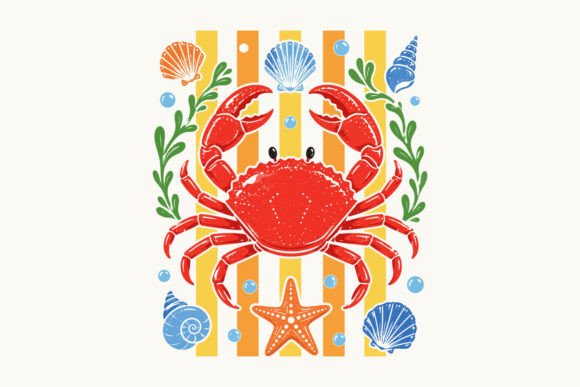 Decorative Sea Life Crab SVG, Summer SVG