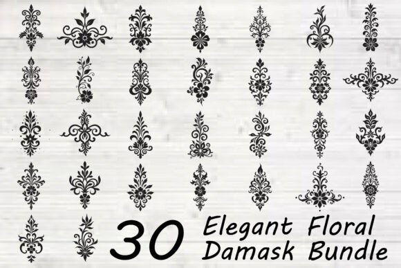 Elegant Floral Damask Bundle: Graphics for Crafts & Brand Elegance