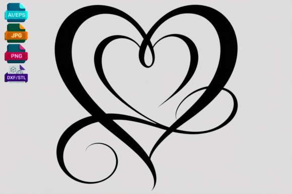 Elegant Heart Swirl SVG Cut File for Crafts & Graphics
