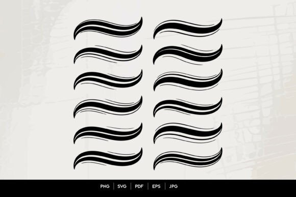 Elegant Wavy Swash Brush Set: Graphics for Crafts & Content