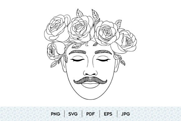 Floral Face SVG: Elegant Illustrations for Local Branding