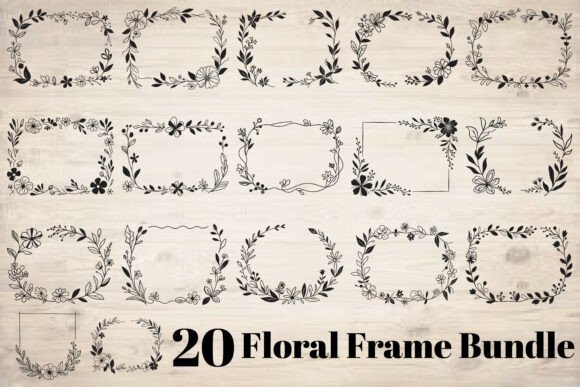 Floral Frame Bundle: Graphics for Crafts & Content