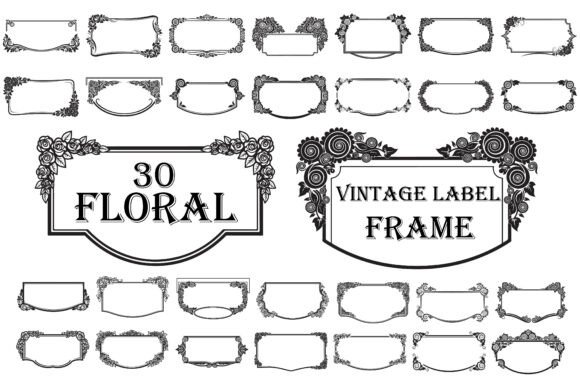 Floral Vintage Label Frame