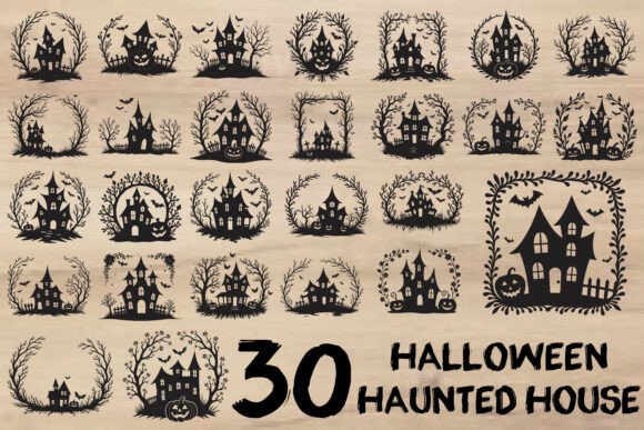 Halloween Haunted House Graphics for Crafts