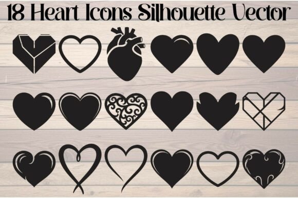 Heart Icons Silhouette: Graphics for Crafts & Local Branding