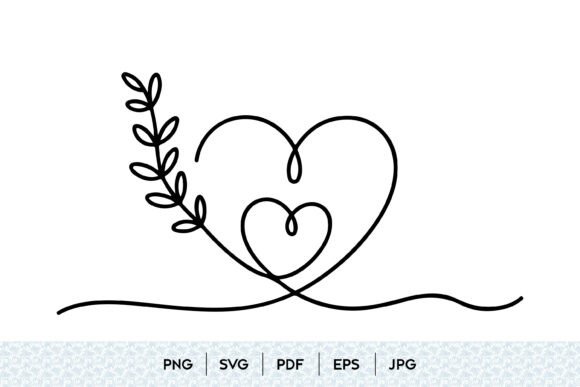 Heart Vine Line Art SVG: Graphics & Illustrations for Creative Sellers