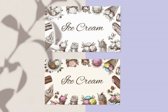 Ice Cream Vintage Frames & Borders Set: Graphics + Illustrations