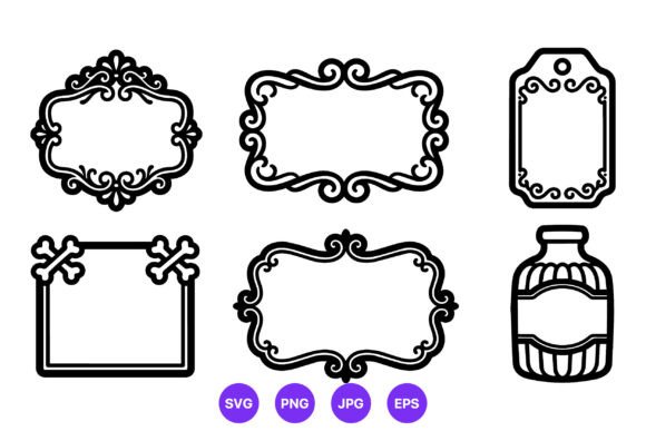 Ornate Frame Label Vector Set: Graphics & Illustrations for Handmade Brands
