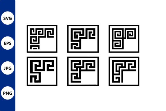 Six Greek Key Tile Pattern Set: Graphics & Illustrations