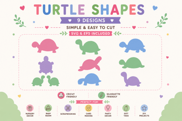 Turtle Shapes SVG Bundle: Graphics for Canvas Amp