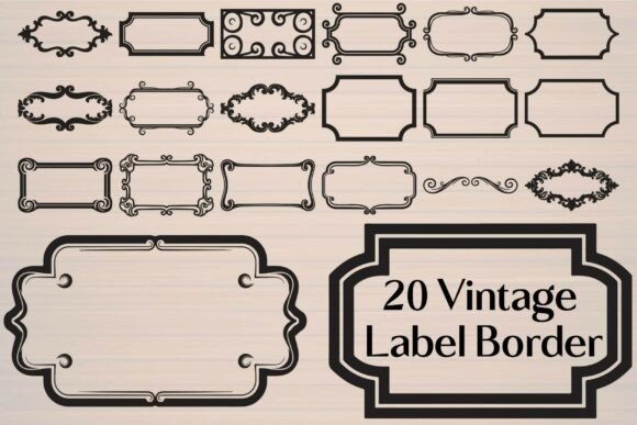 Vintage Label Border: Graphics for Crafts & Branding