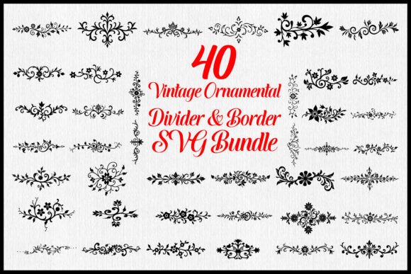 Vintage Ornamental Divider Border Set: Graphics for Crafts